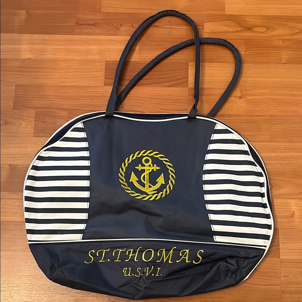 🚨 3 for $15 🚨 Nautical Navy and White St Thomas Beach Tote Bag